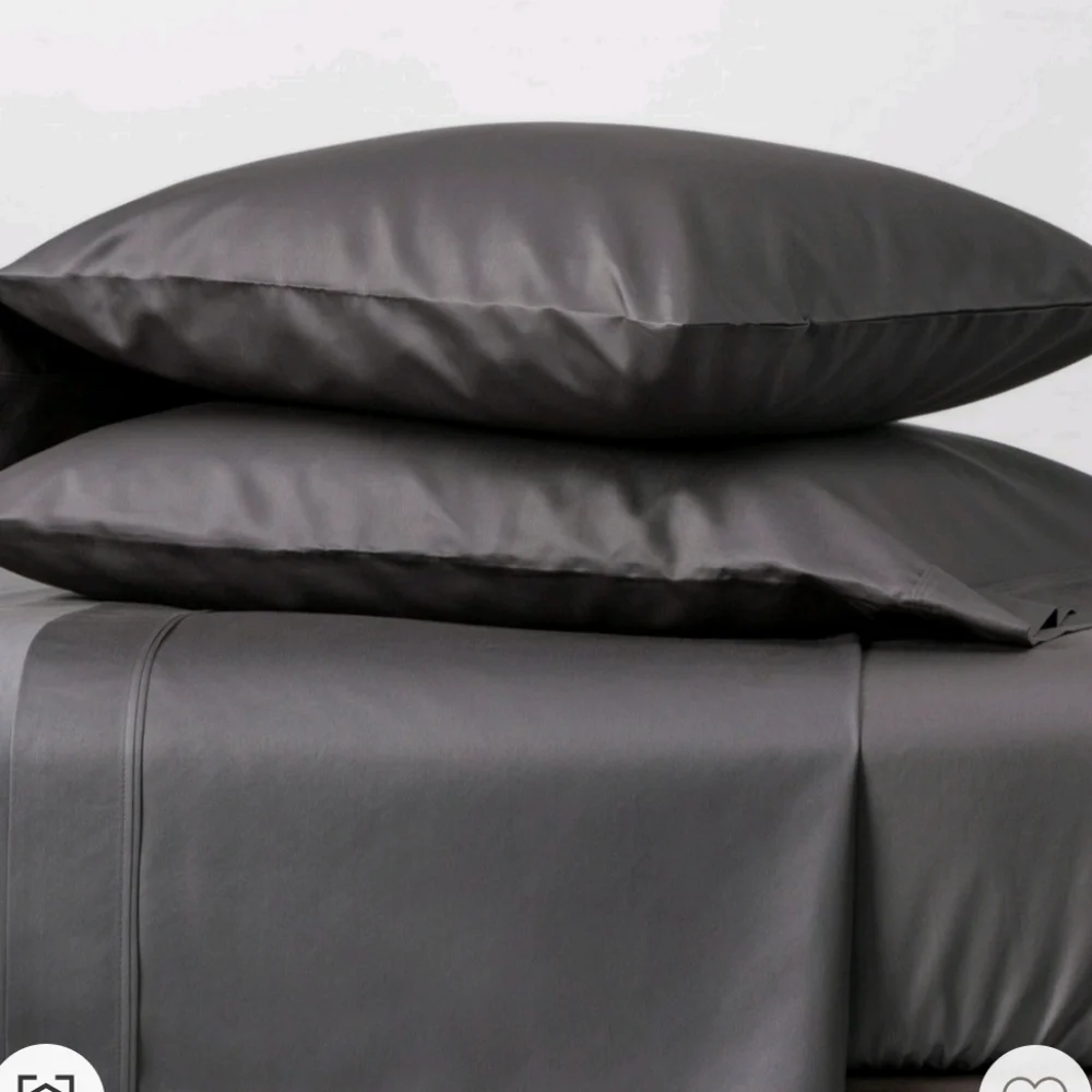 New!Threshold signature Full Bedding sheet set Luxury Gray Sateen Breathable y2k